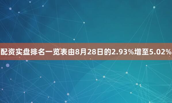 配资实盘排名一览表由8月28日的2.93%增至5.02%